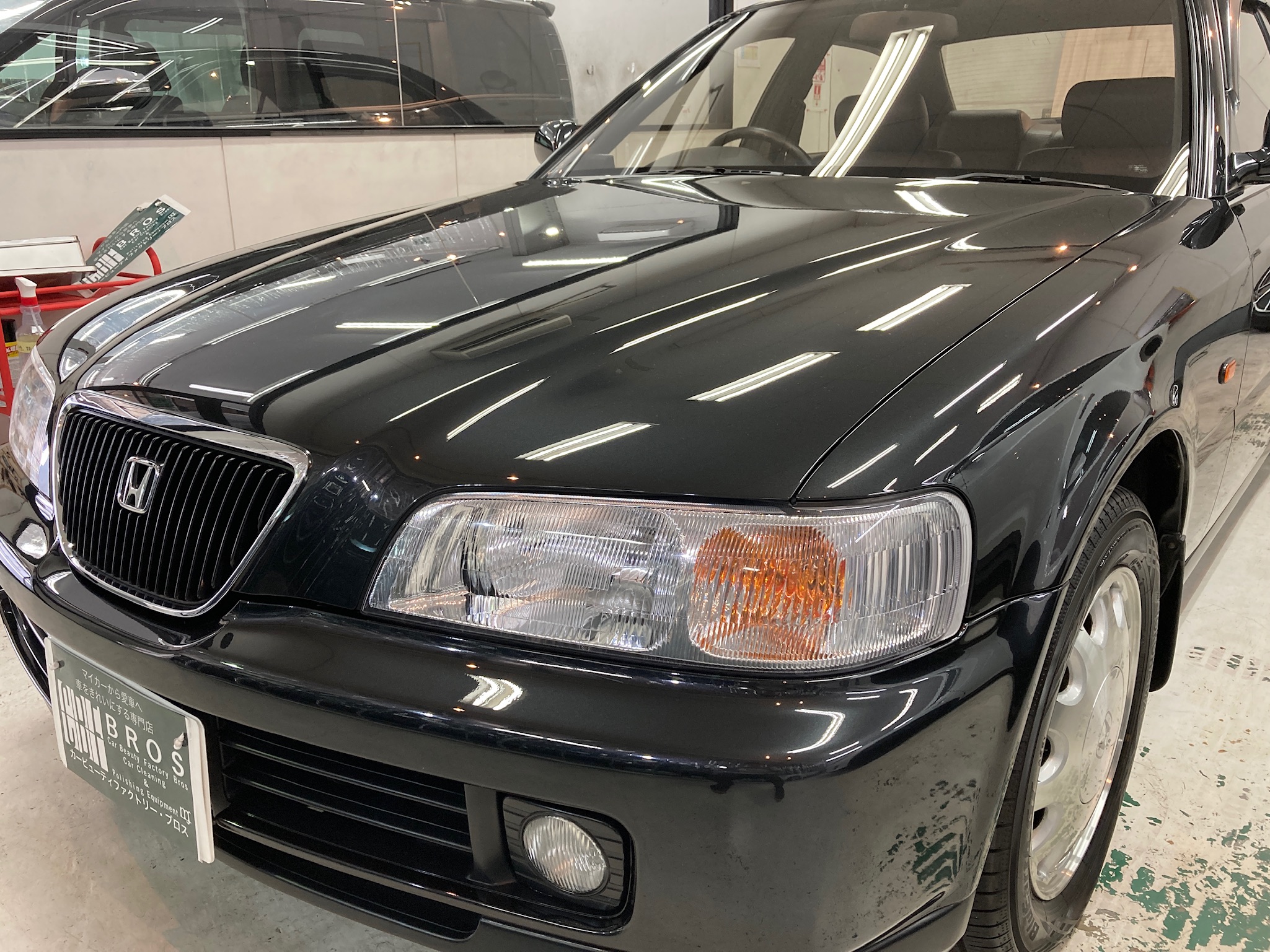 ホンダ・アスコット：リアルガラスコートclassMの施工完成写真：左フェンダー