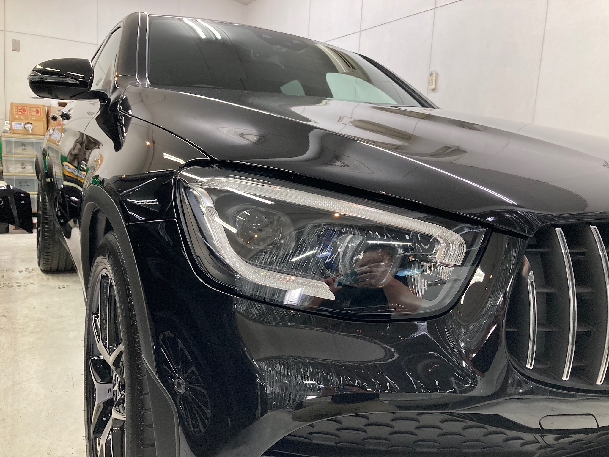 メルセデスベンツ・GLC：カーコーティングclass Mの施工完成写真：右バンパー