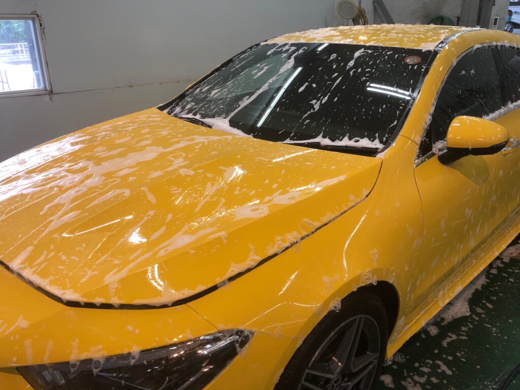 メルセデスベンツ・CLAシューティングブレーク：ガラスコーティングclass M施工前写真：洗車