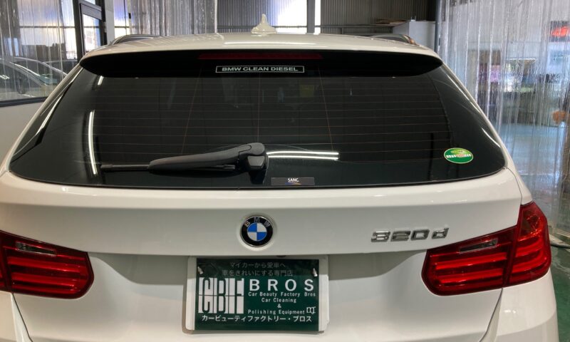 BMW３シリーズ：カーフィルム施工後写真：リアガラス
