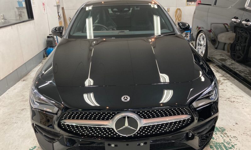 メルセデスベンツ・CLA：ガラスコーティングclass M施工完成写真：完成正面