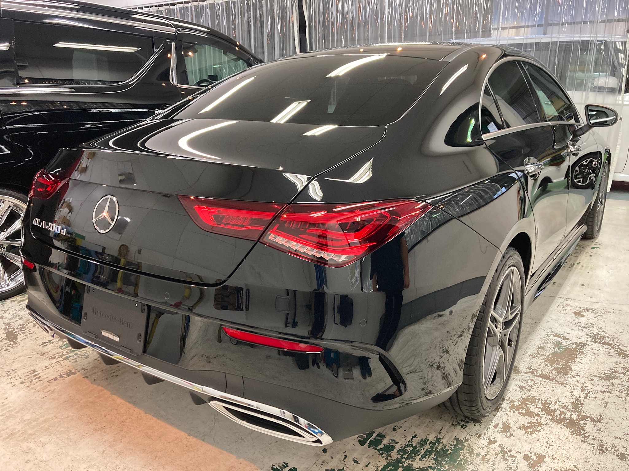 メルセデスベンツ・CLA：ガラスコーティングclass M施工完成写真：右リアバンパー