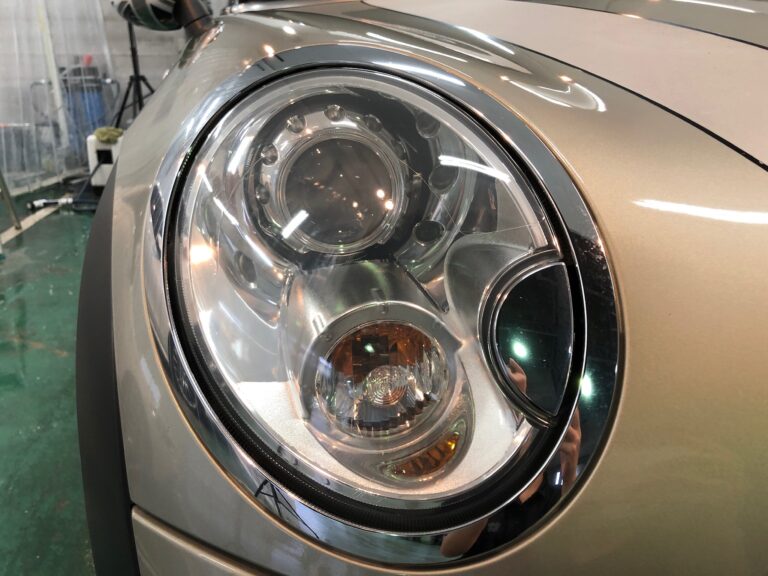【ヘッドライトのくすみ除去】MINI・ミニクーパーへ施工！大阪・CBFブロス カービューティファクトリー・ブロス