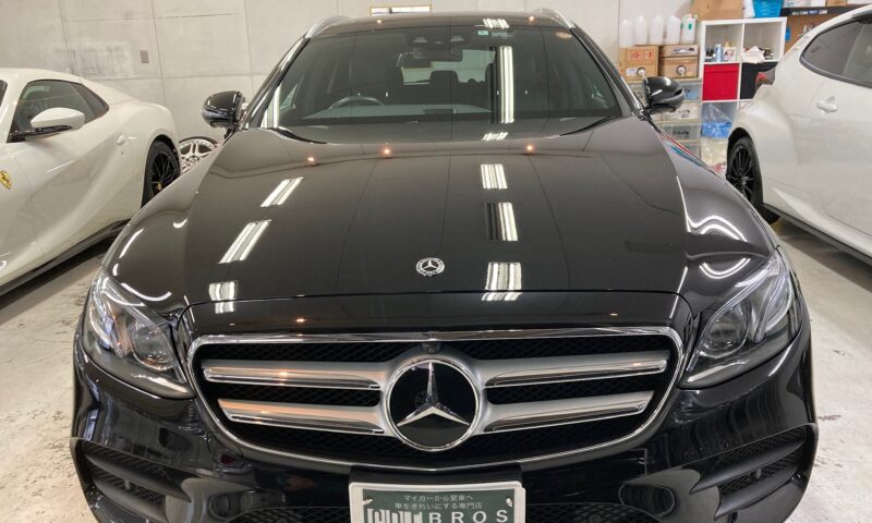メルセデスベンツ・E２２０d：ガラスコーティングclass M施工完成写真：正面