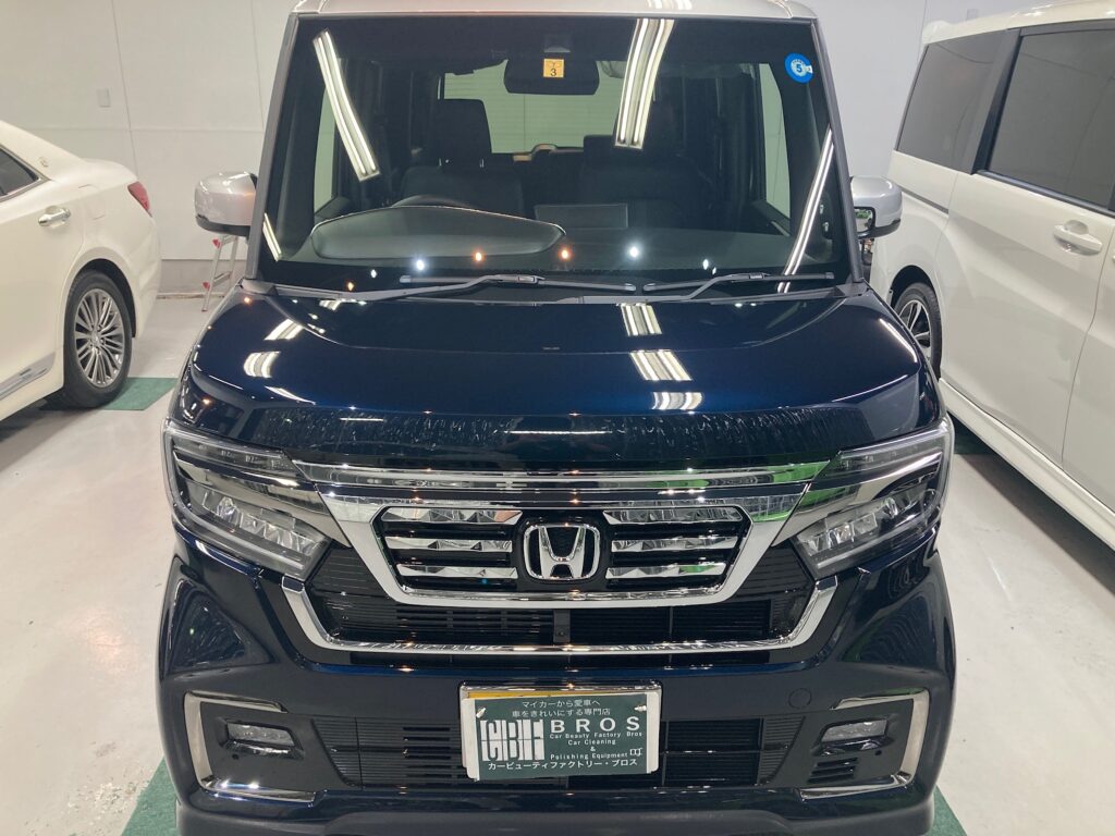 N-BOXのリアルガラスコートclassM施工完成写真：正面