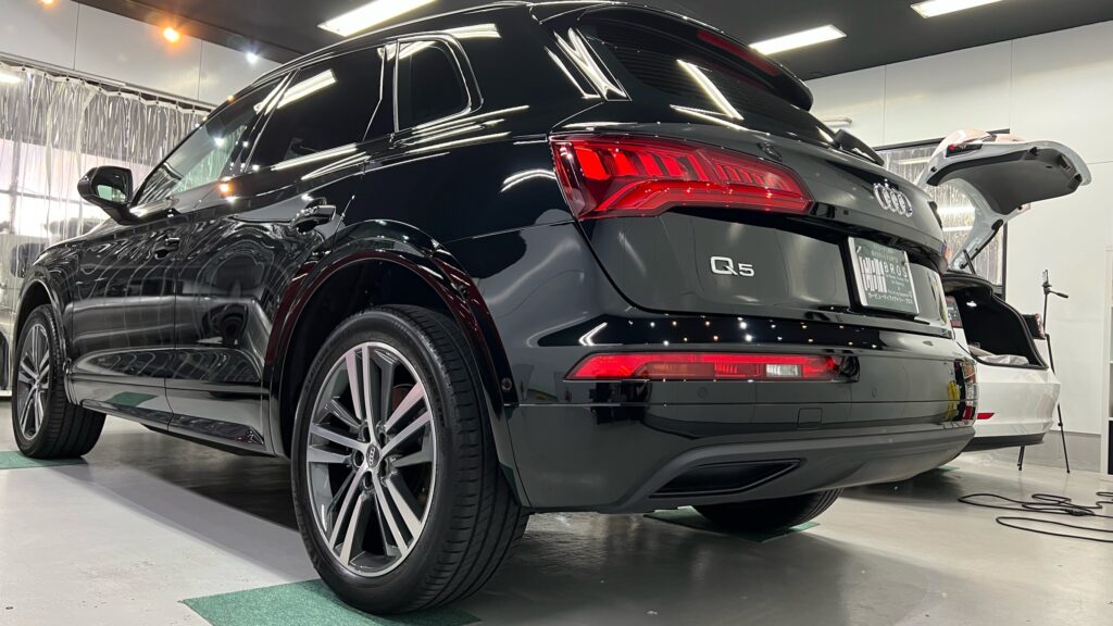 Audi・Q5の施工完了写真：左リアバンパー