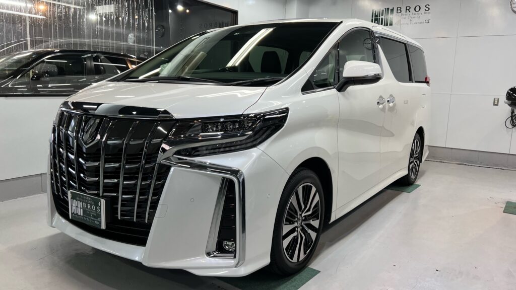 トヨタ・アルファード：グラフェンセラミックアドバンスド・施工完成写真：左バンパー