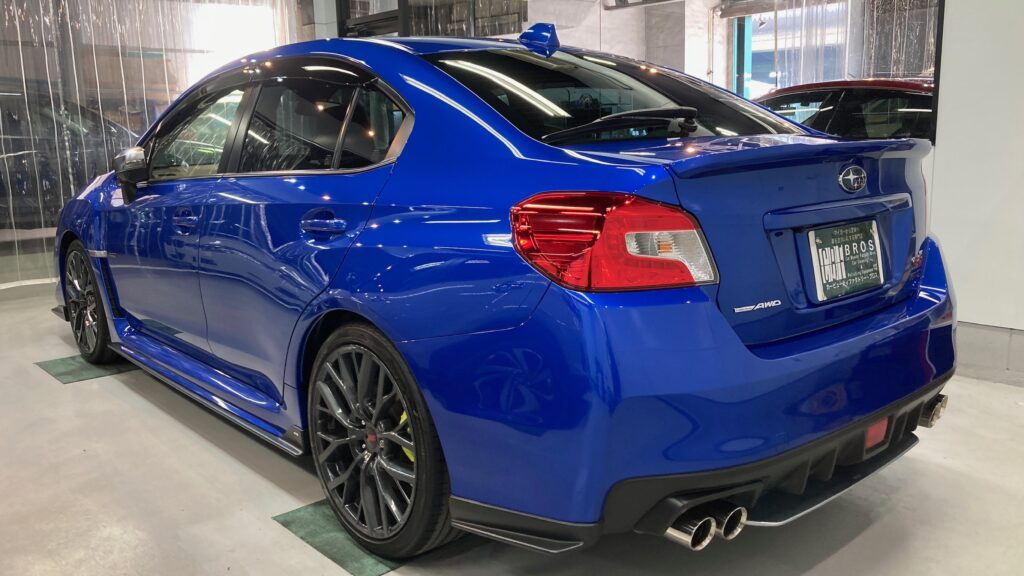 スバル・WRX：セラミックコーティング施工：施工完成写真：左リアバンパーの写真
