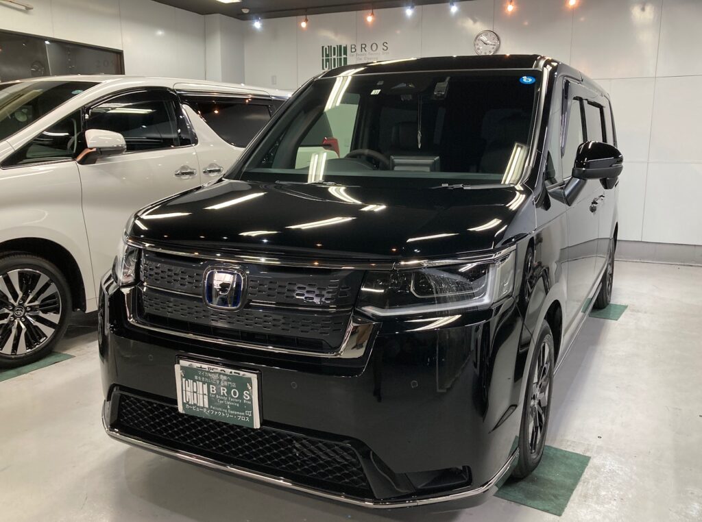 ホンダ・ステップワゴン：クラスＭ施工：施工完成写真：左フロントバンパーの写真
