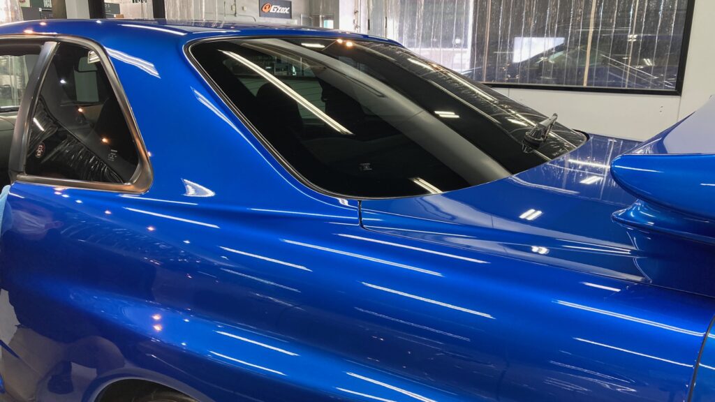 日産・R34GT-R：クラスM施工：施工完成写真：ボディ左サイドの写真