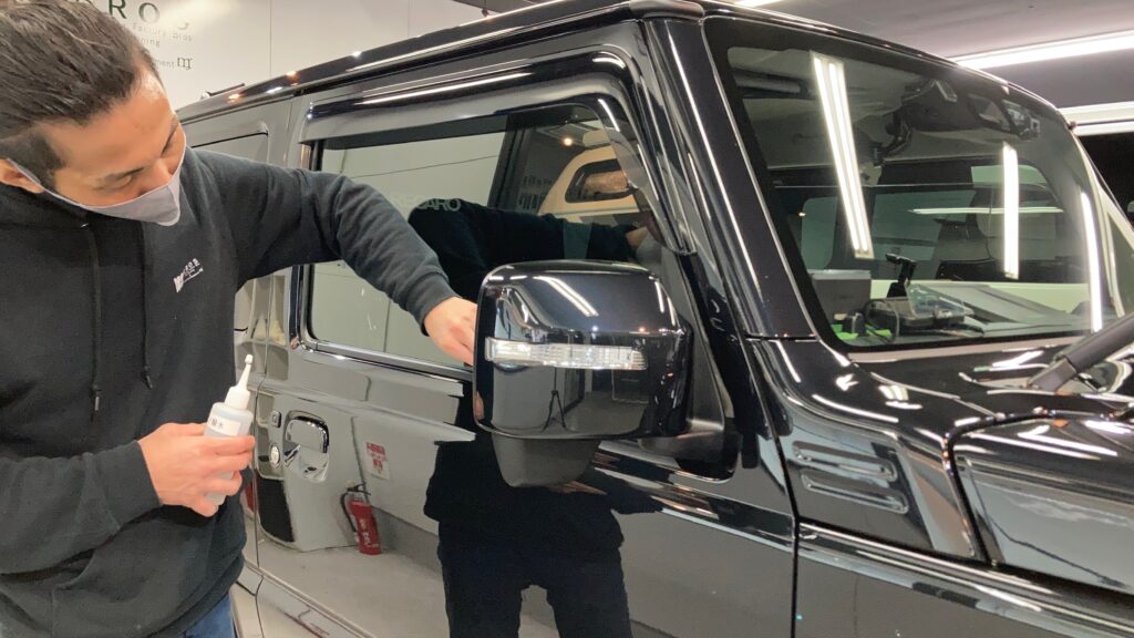 スズキ・ジムニー：セラミックコーティング施工：仕上げ作業工程：愛車パック施工の様子１