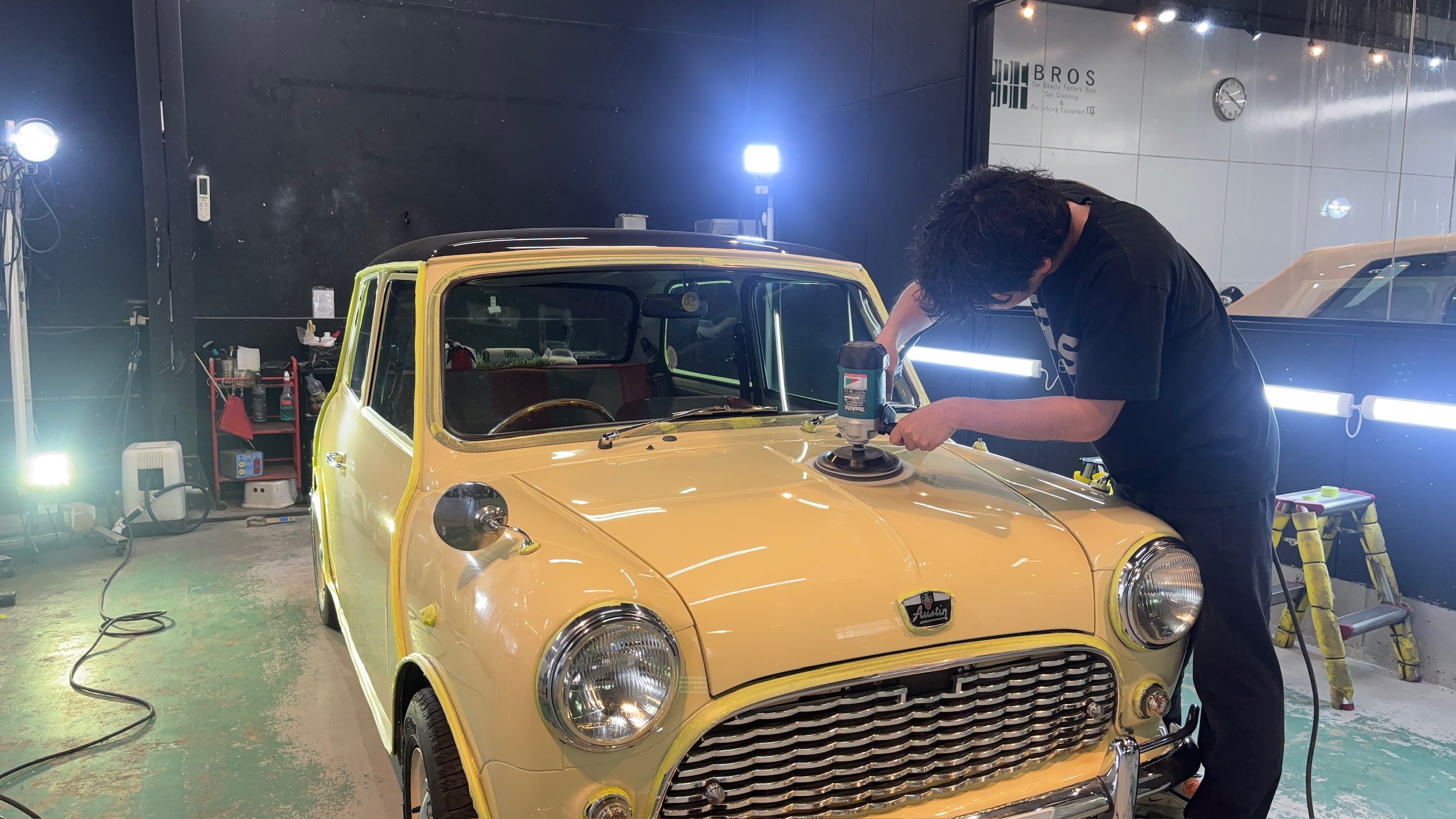 ローバーミニ：断熱カーフィルム施工：施工写真６